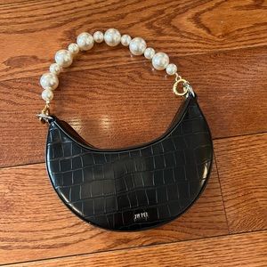 JW PEI black shoulder bag pearl strap